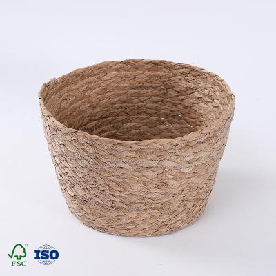 China Sustainable Order Accepted Handmade Natural Stock Vegetable Plankton Small Storage Basket For Home Decor for sale