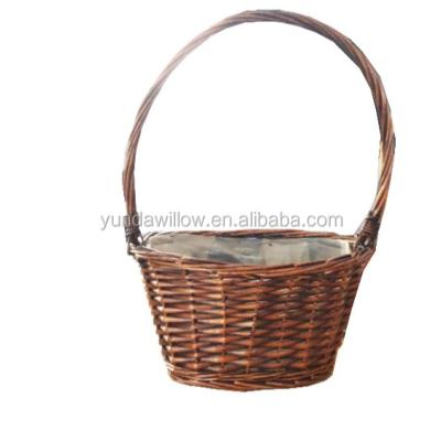 China China Flower Oval Wicker Basket For Wedding With Handle for sale