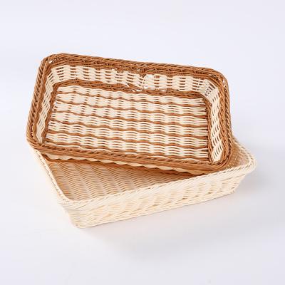 China White Storage Basket Europe Resin Plastic Wicker Basket For Gift Set for sale