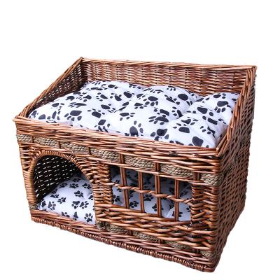 China Cat Nest Toy And Accessory Storage Bin Pet Wicker Basket for sale