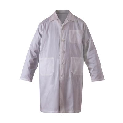 China Viable Wholesale Unisex White Lab Coated Polyester Hospital Scrubs Uniforms Customized Logo Doctor Workwear Uniform for sale