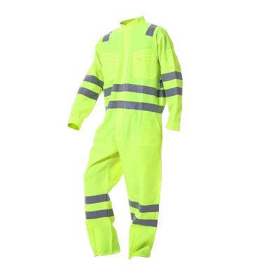 China Hot Selling Industrial 100% Vis Work Lablor Uniforms Oil Polyester Coverall Hi Gas Coverall Reflector Workwear For Men for sale