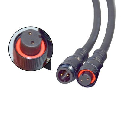 China Industrial Wholesale M16 Male To Female Waterproof Connector 2pin Door Led Waterproof Lamp Cable for sale