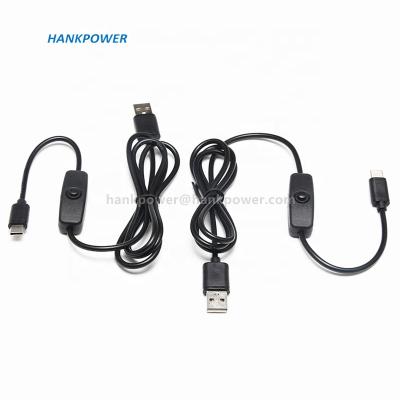 China Multifunctional High Quality Type C USB C Cable With Power Switch Micro USB Charging Cable With Switch for sale