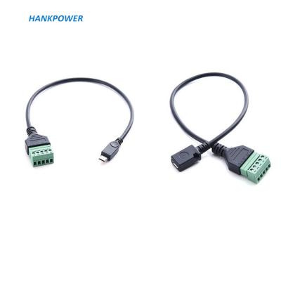 China Multifunctional Male-Female Micro USB To Solderless Terminal Connector Data Charging Extension Cable for sale