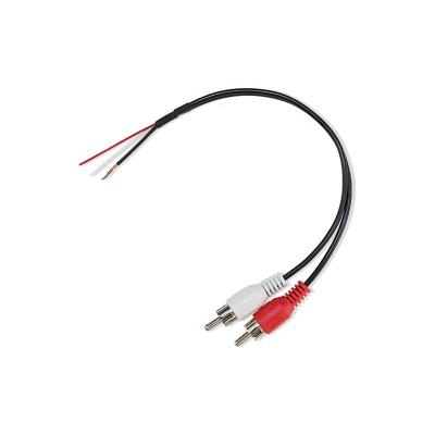 China Speaker Wholesale 2RCA Male To Open End Dual Audio Lotus Head Zipper Cable Twins Cable for sale