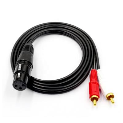 China Normal Audio Cable 2 in 1 Xlr Cable Male to RCA Coax Coaxial Cable Xlr Coil to rca Audio Cable for sale