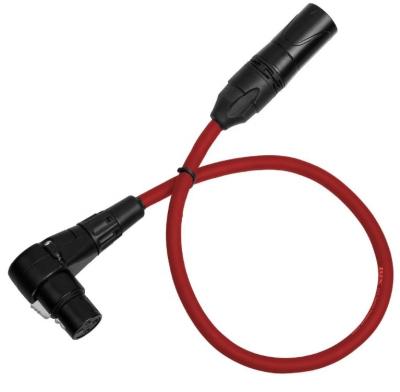 China Hankpower 3pin DMX Cable Microphone Extension Cable Nylon Braided Right Angle XLR 90 Degree Extension Cable for sale