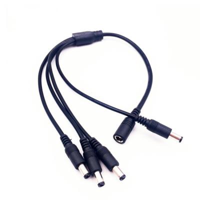 China Wholesale 4in1 overhead running dc 5.5*2.1mm female to 4*female splitter DC power cable 12V DC power cord 40CM for sale