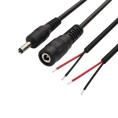 China Construction LED Strip DC Charger Cable Battery Power Adapter DC Cable UL2464 22AWG DC3.5*1.35 Male Female Cable for sale