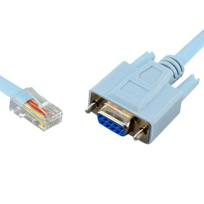 China Factory wholesale COMPUTER RJ45 8P8C to DB9 RS232 Serial COM Cable Router Serial Console Ribbon Cable for sale