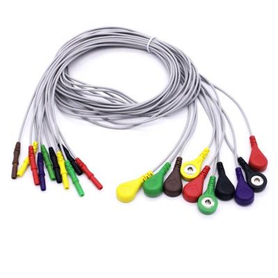 China Dry Cleaning 10 Lead ECG Cable For ECG Equipment ECG Electrode Conductor Cable for sale