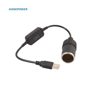 China High Quality Car Charger USB A Male to Female 12v Car Cigarette Lighter Plug Power Converter Cable for sale