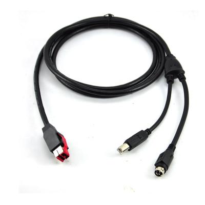 China Original connector Dongguan factory 24v power usb to 5.5mm dc plug+mini DIN splitter powered usb cable for sale