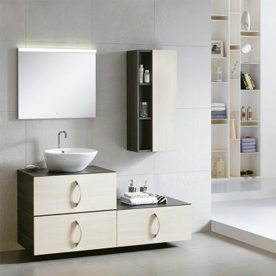 China Modern Stainless Steel Bathroom Vanity Cabinet Bathroom Sink Cabinets With Mirror for sale