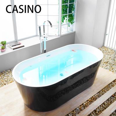 China Free Sale Italian Acrylic Solid Style Soft Black Outdoor Large Bathtub Graphic Finish Hotel Bathtub for sale