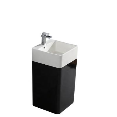 China Easy Clean Solid Outdoor Pedestal Sink Resin Wash Basin Small Pedestal Bathroom Sinks for sale