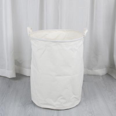 China Eco-friendly Four Size Durable Portable Folding Solid White Color Hamper Dirty Clothes Laundry Storage Basket for sale