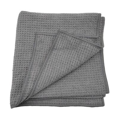 China Wholesale 30*40cm 40*40cm 40*60cm Waffle Gray Customize Color Microfiber Car Wash Drying Towels Plain for sale