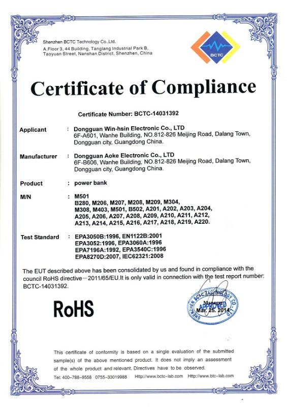 RoHS - Dongguan Win-Hsin Electronic Co., Ltd.