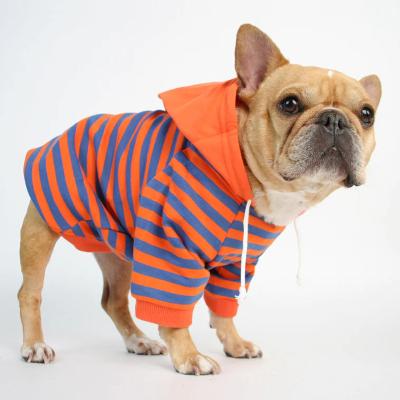 China New Viable Striped Colorful Breathable T-shirt Cotton Stripe Hoodies Puppy Clothes Pet Clothes for sale