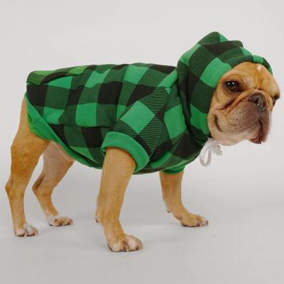 China Red And Viable Customized Warm Fashion Plaid Cute Classic Pet Clothes Cozy Dog Coat Cotton Dog Sweater Green Plaid Insulated for sale