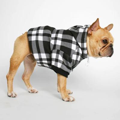 China New Design Fleece Plaid Sustainable Soft Warm Sporty Dog Hoodie Small Stretch Material Puppy Sweater for sale