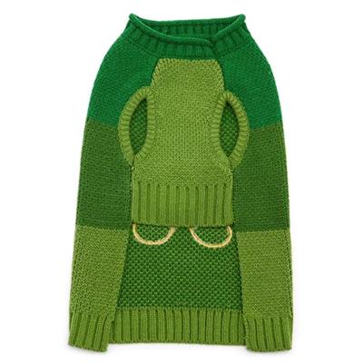 China Sustainable Luxury Green Knitted Dog Jumper Sweater Winter Warm Soft Pet Clothes Knit Sweaters For Dogs for sale