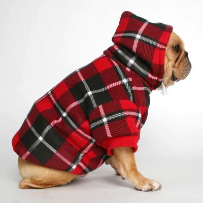 China High Quality Viable In Stock Custom Puppy Hoodie Four Legs Dog Clothes Fashion Plaid Dog Hoodies for sale