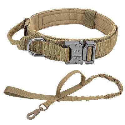 China Medium Large Viable Leash Dog Harness Tactical Pet Training Collar With Metal Alloy Buckle for sale