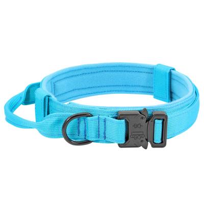 China Durable Durable Heavy Duty Training Accessories Tactical Pet Dog Collar Leash Set With Metal Buckle for sale