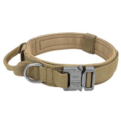 China Wholesale Durable Military Zinc Alloy Nylon Dog Collar Durable Adjustable Training Handle For Large Dogs for sale