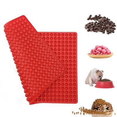 China Semi Viable Silicone Mat 468 Holes Baking Sphere Cooking Sheet Pet Cat Dog Food Mold Baking Tray for sale