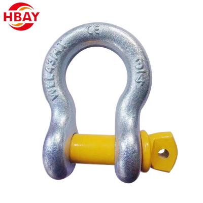 China Heavy Industry High Strength Hardware Rigging Black Bow Shaped Horseshoe Shackle For Boat for sale