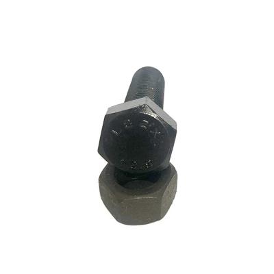 China High Strength Metal Buliding Bolts And Nuts Carbon Black Steel Structure Hex Bolts for sale