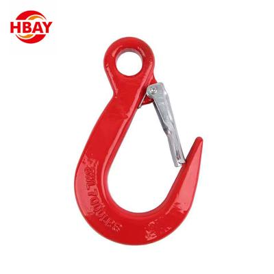 China Heavy Industry High Strength Claw Hook Red Sling Hook With Lock Buckle For Lifting for sale