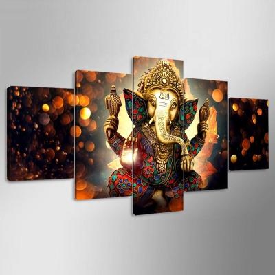 China Large Modern 5 Piece Hindu Temple Puja Mandir of Lord Ganesha Indian Wall Decor for Home for sale