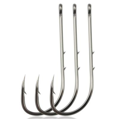 China High Carbon Steel Fishhook Barbed Baitholder Hook Double Barbed High Carbon Steel Offset Leg Long Point Leg for sale