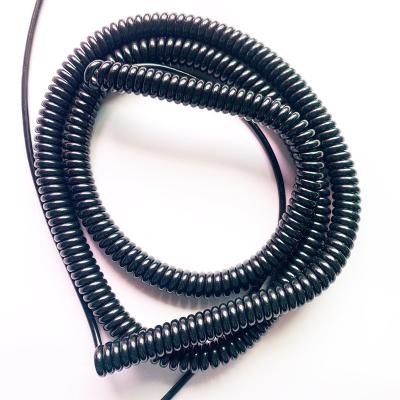 China The central unit of A.W.G. 28 construction 2 core cable coiled spiral power cable with customized cable details for sale