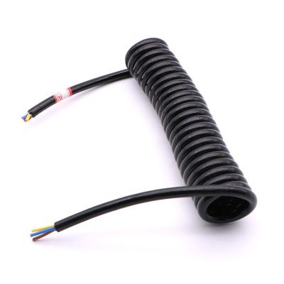 China Construction Multi Cores PU Coiled Spiral Power Cable With Customized Cable Details for sale