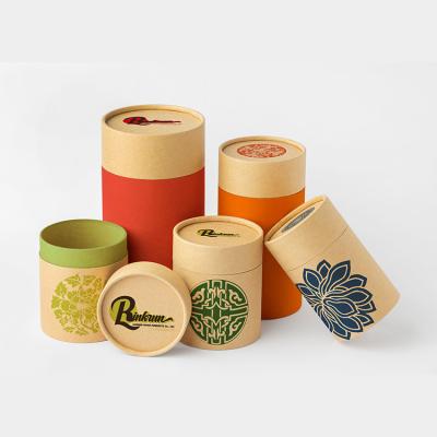 China Recycled Materials Custom beautiful color  luxury empty carton kraft paper tube cylindrical cosmetic boxes cardboard gift perfume box packaging for sale