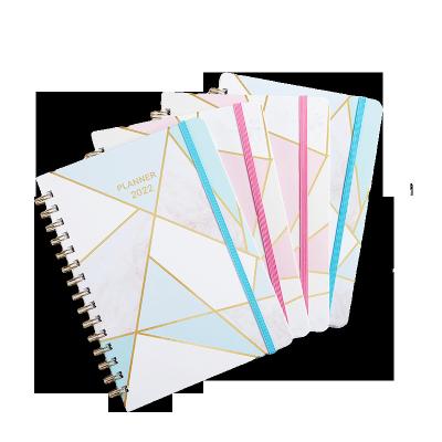 China Free Sample High Quality Ready To Print 2022 Monthly Weekly Daily Hardcover Book Spiral Agenda Planner Notebook Ship for sale