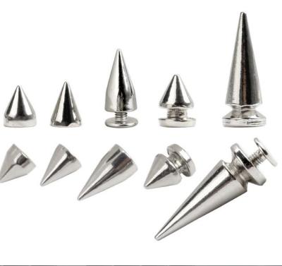 China 1000PCS/BAG Nickel Free STUDS CONE SCREW METAL BACK SILVER BULLET PUNK RIVET LEATHER BAGS OPEN HIGH QUALITY for sale