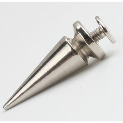 China 10mmx20mm Double Layer Metal Nickel Free Silver Bag Studs Cone Spike Rivet Screw Bullet Leathercraft punk for sale