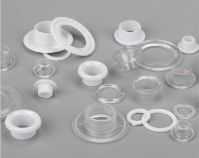 China 1000set Viable White Clear Plastic Transparent Grommets Grommets for Bags Shoebox Craft for sale