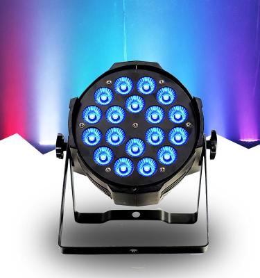 China Sports Stadiums Disco Bar Par Lights 18*18W RGBWAUV 6in1 Spot Lighting DMX512 LED UV Stage Light for sale