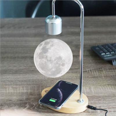 China 3D Printing Levitating Room Decor Light Levitating Room Modern Floating Moon Magnetic Levitating Lamp for sale