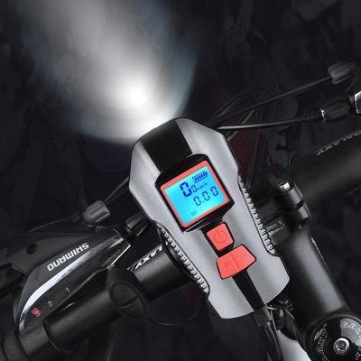 China Waterproof USB Rechargeable Bicycle Flashlight Led Front Bike Light With Speedometer Bl04 for sale