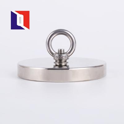 China Industrial Wholesale Magnet Single Side Countersunk Hole Neodymium Round Fishing Magnet With Threaded Shank Eye Te koop