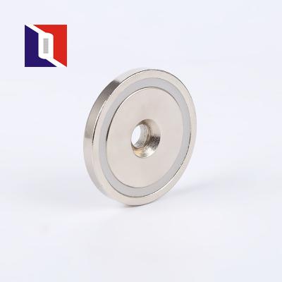 China Industrial Magnet China Ndfeb Pot Cup Neodymium Around Base Magnet With Eyelet zu verkaufen